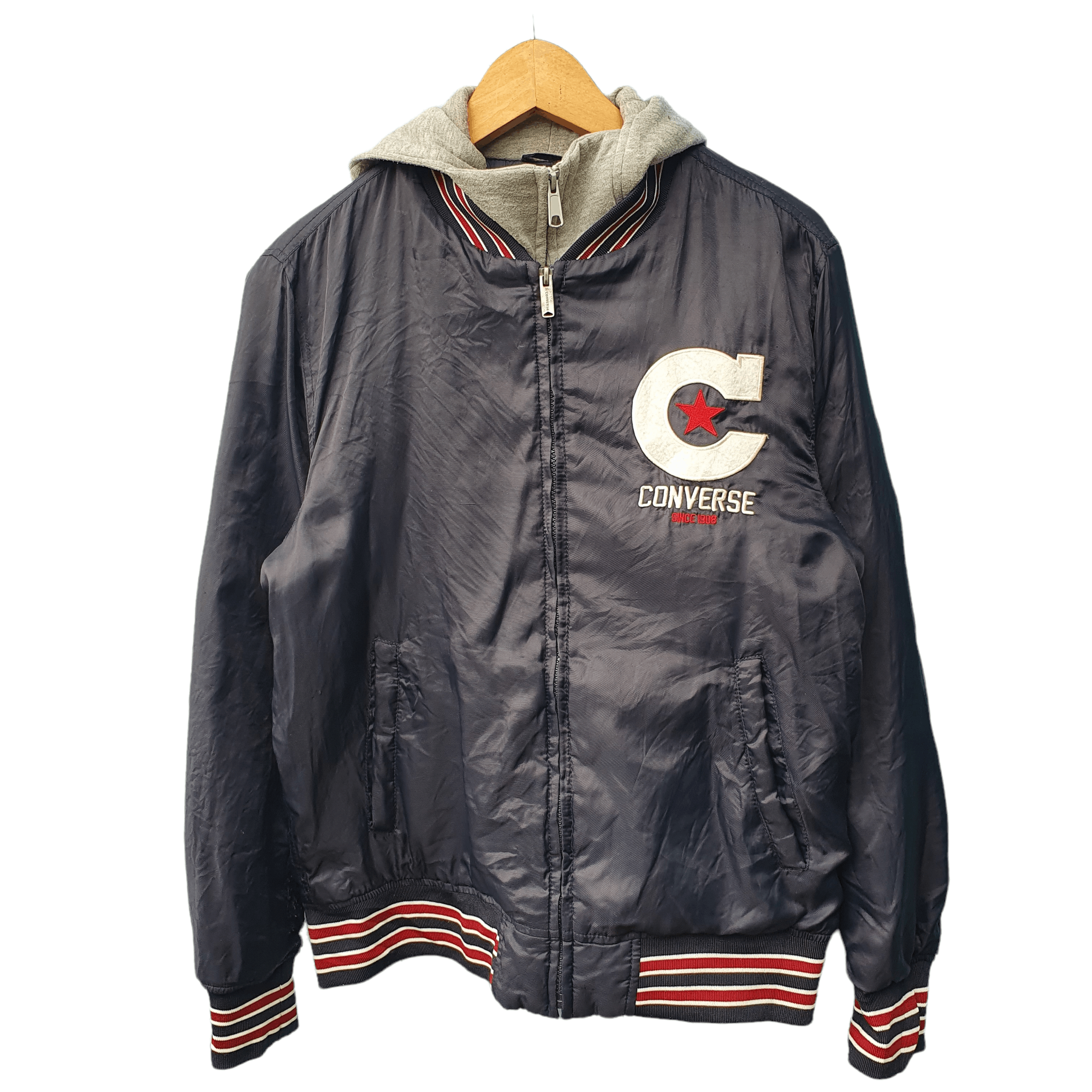 Converse × Vintage VINTAGE CONVERSE EMBROIDERY LOGO BOMBER HOODIE Size US L / EU 52-54 / 3 - 1 Thumbnail