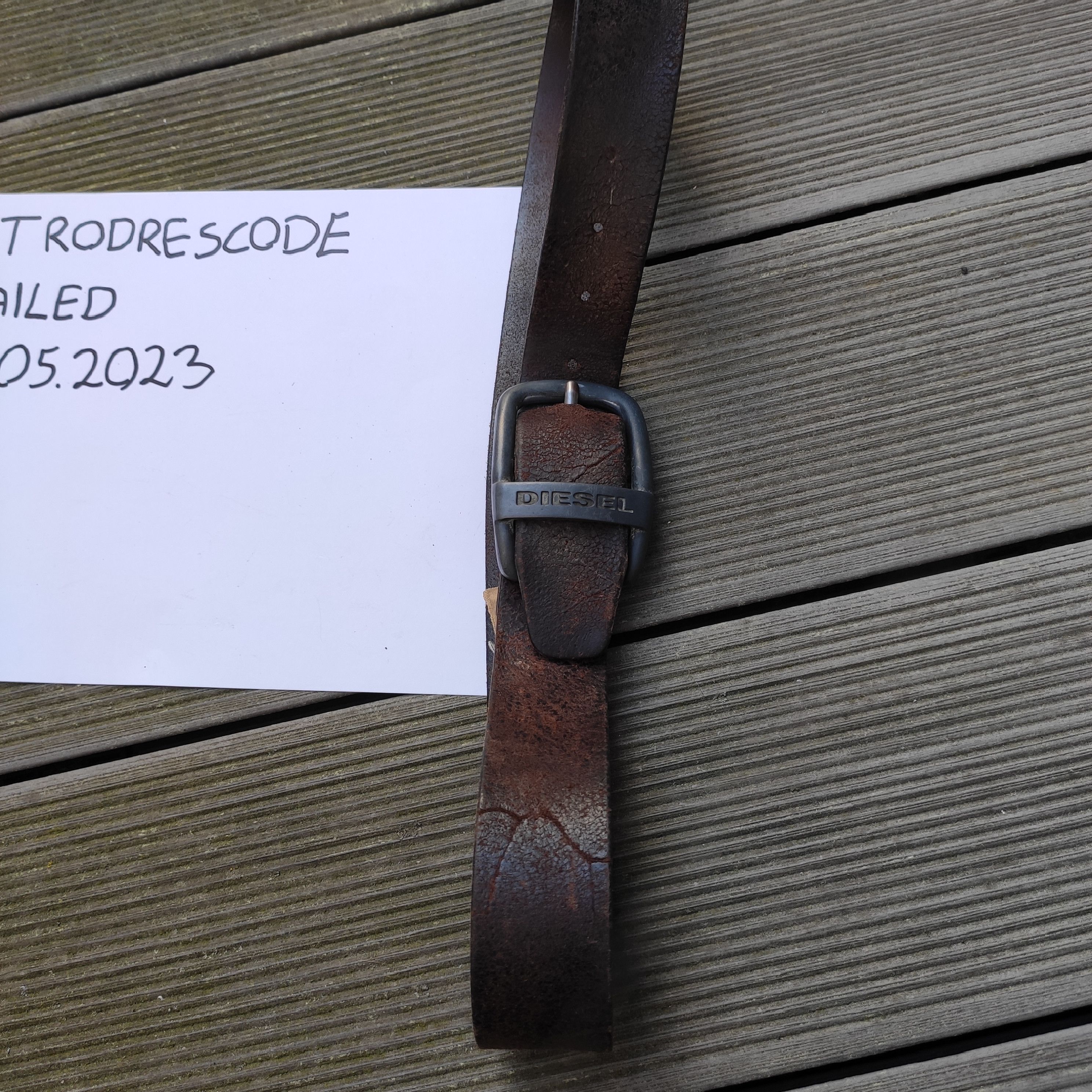 Diesel Diesel leather belt old one vintage oryginal Size 36 - 5 Thumbnail
