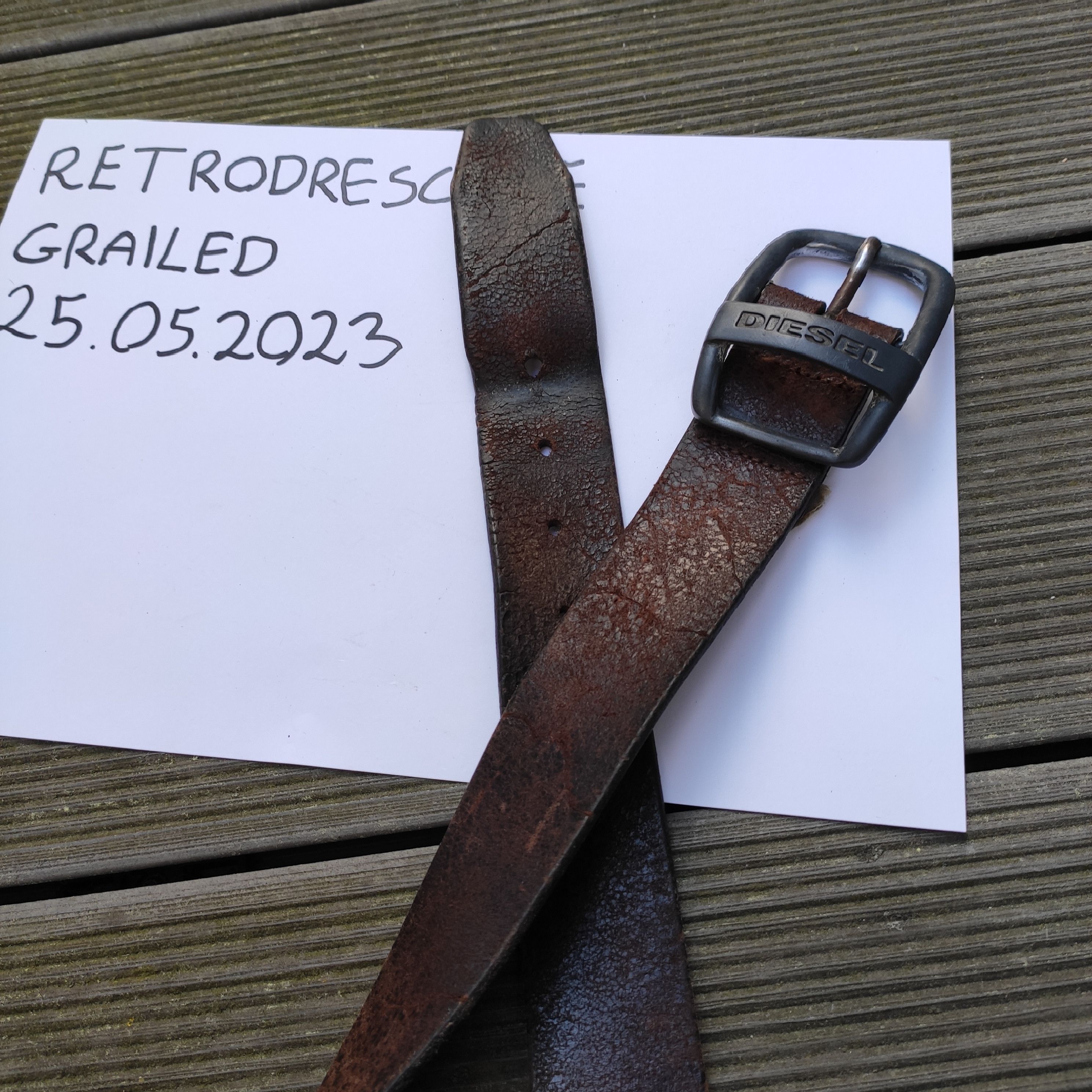Diesel Diesel leather belt old one vintage oryginal Size 36 - 4 Thumbnail