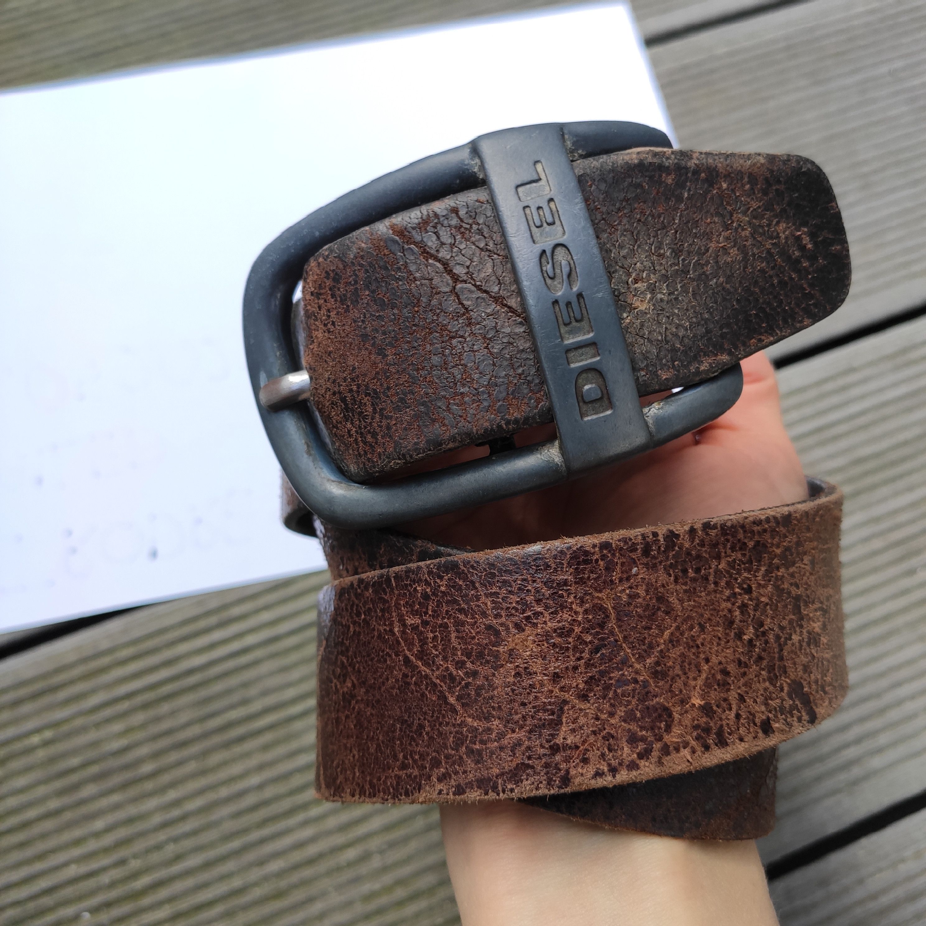 Diesel Diesel leather belt old one vintage oryginal Size 36 - 10 Thumbnail