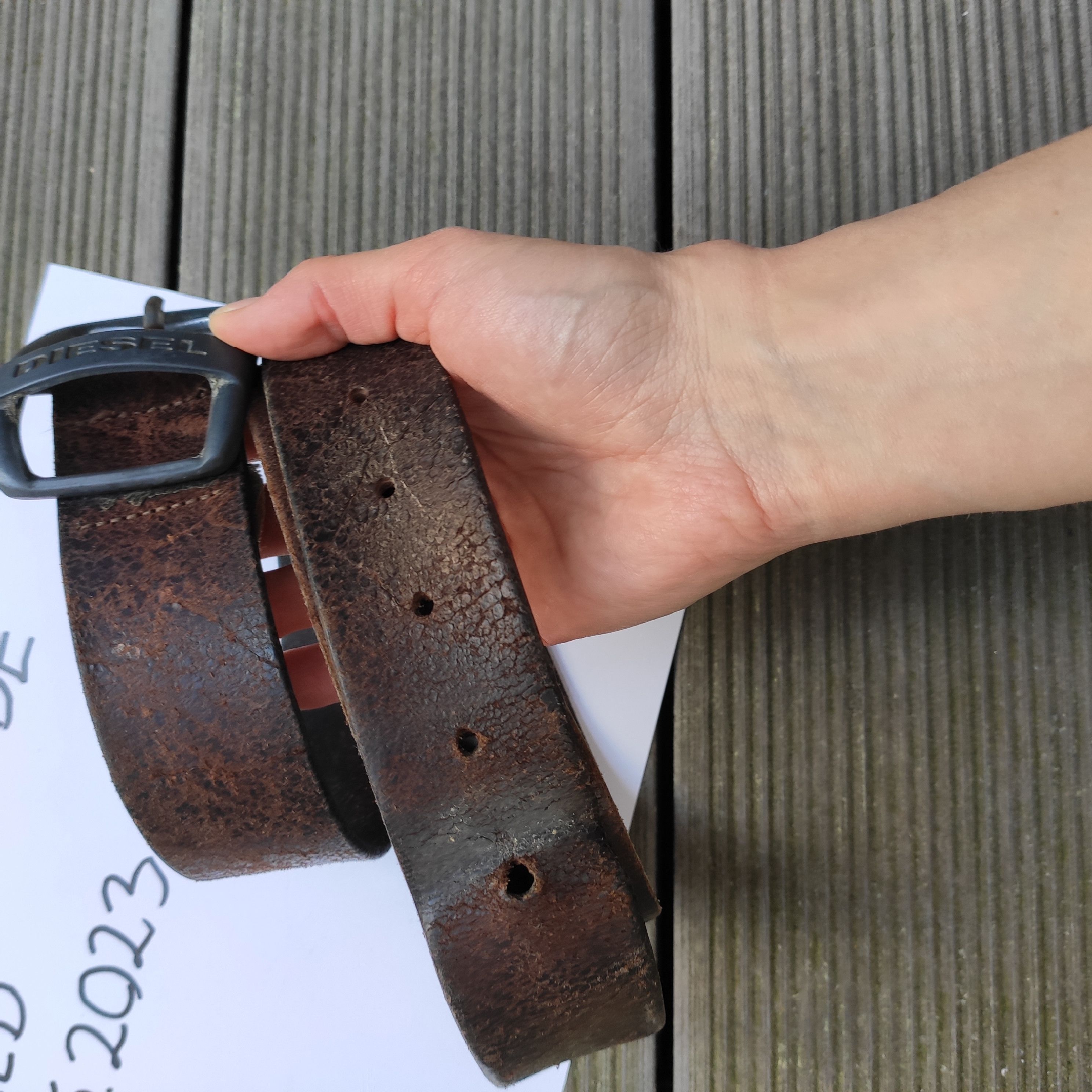 Diesel Diesel leather belt old one vintage oryginal Size 36 - 12 Thumbnail