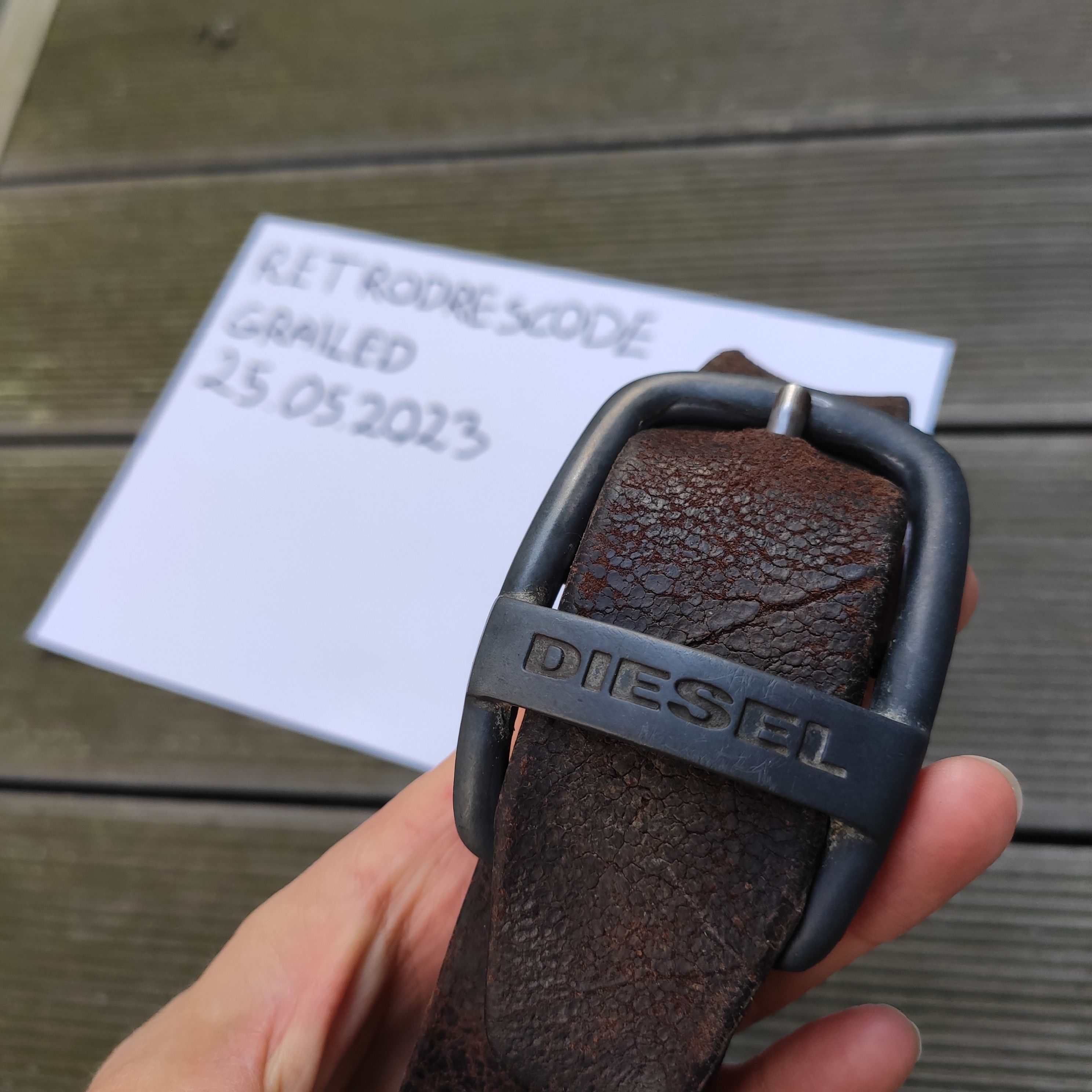 Diesel Diesel leather belt old one vintage oryginal Size 36 - 6 Thumbnail