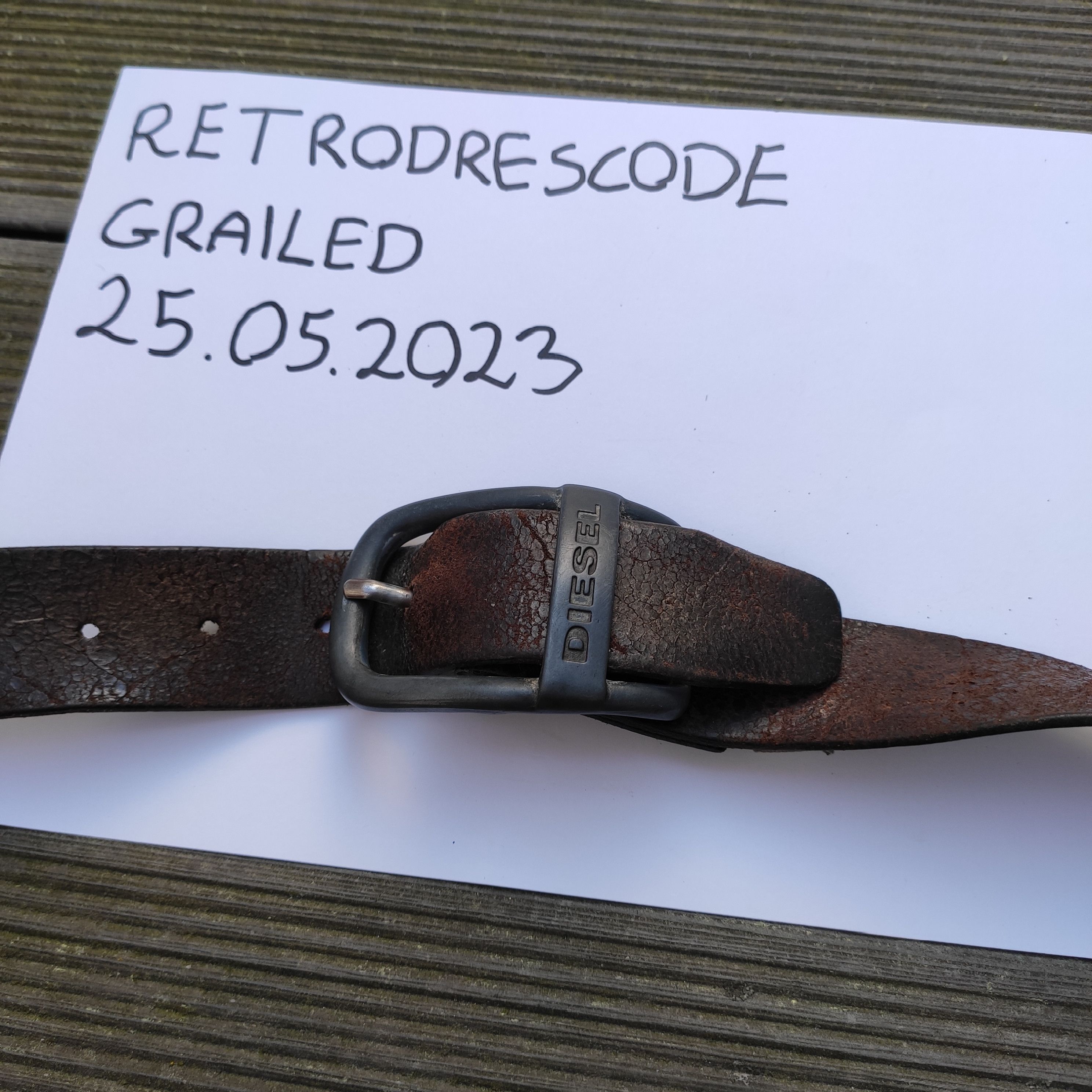 Diesel Diesel leather belt old one vintage oryginal Size 36 - 7 Thumbnail