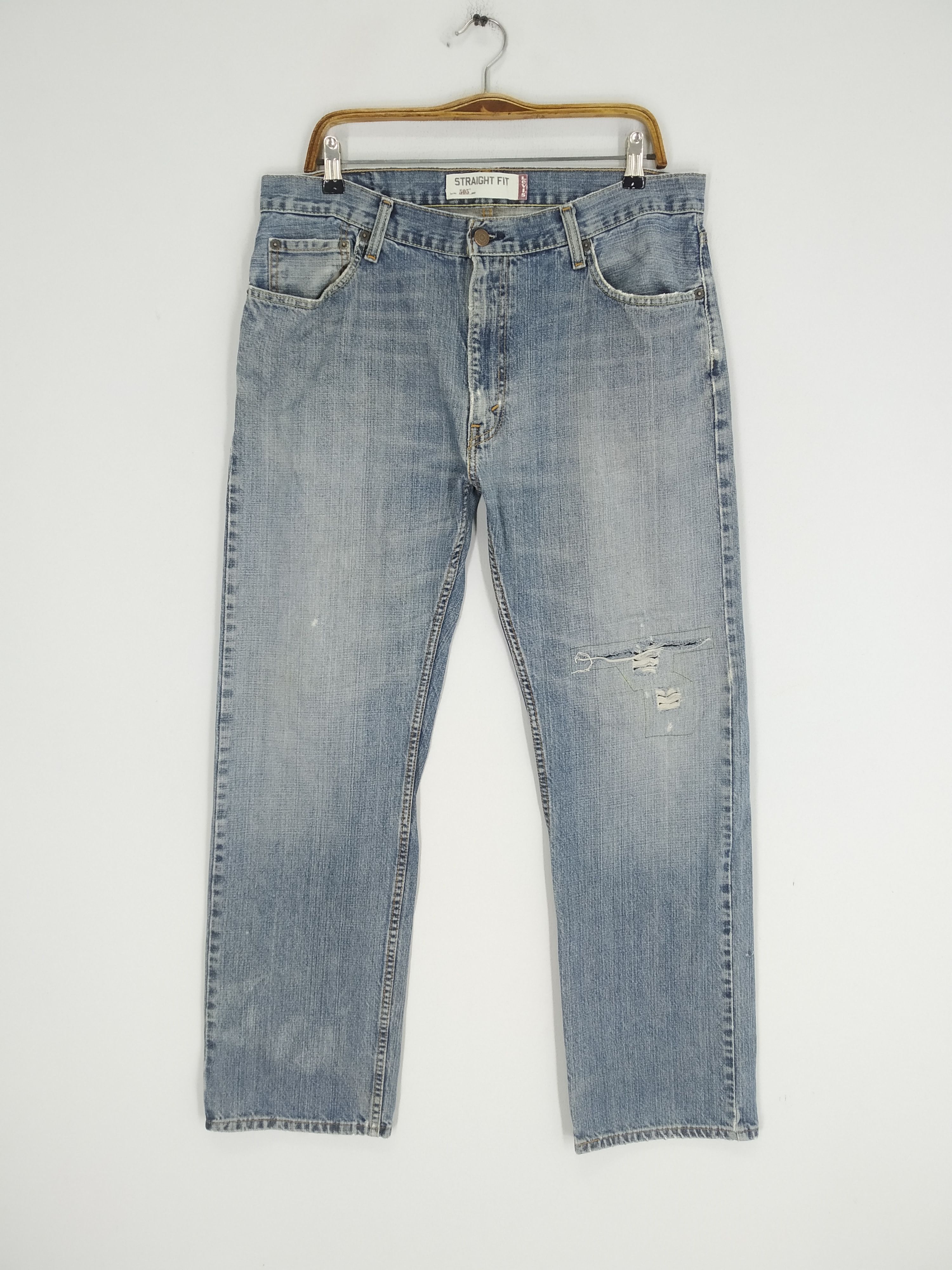 Levi's Vintage Levi's 505 Faded Blue Denim Jeans Reconstruct Style Size US 37 - 1 Thumbnail