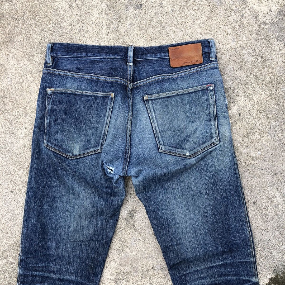 Designer 🔥Rare🔥Monsieur Nicole Stoned Wash Rips Distress Slim Jeans Size US 30 / EU 46 - 5 Thumbnail