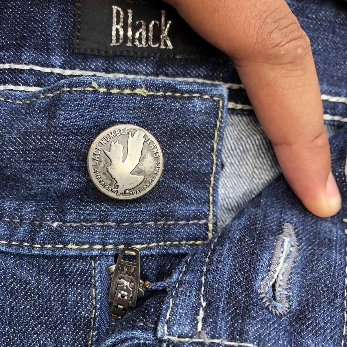 Japanese Brand 🔥Rare🔥🇯🇵Back Number Stoned Wash Rips Distress Curve Jeans Size US 32 / EU 48 - 10 Thumbnail