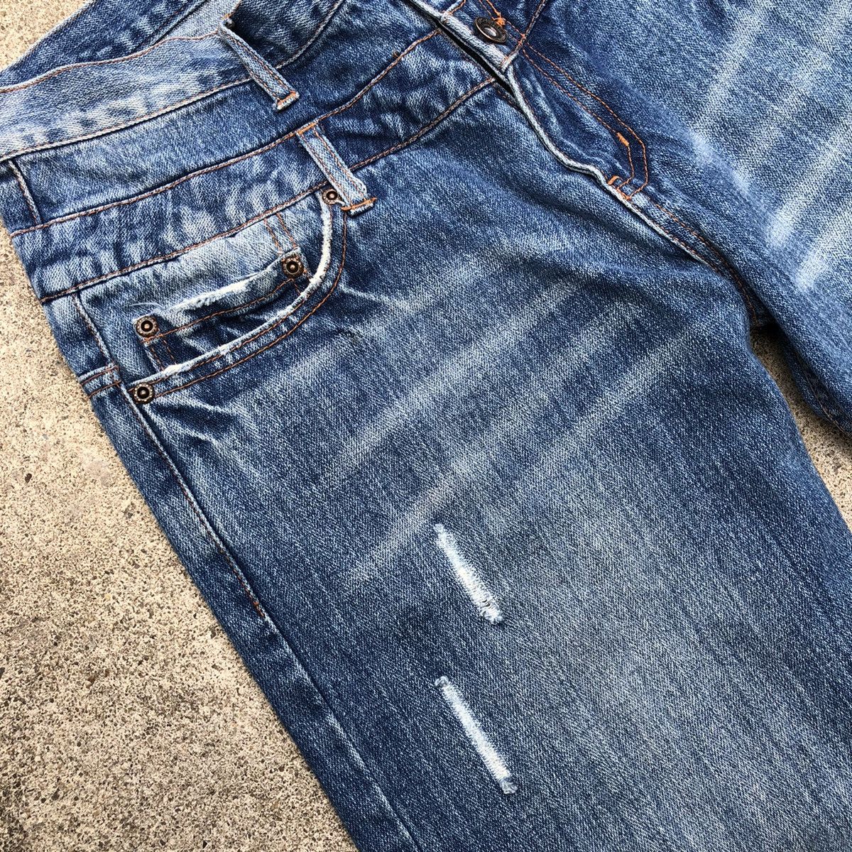 Japanese Brand 🔥Rare🔥🇯🇵Nylaus Jeans Double Waist Rips Distress Denim Jeans Size US 30 / EU 46 - 8 Thumbnail