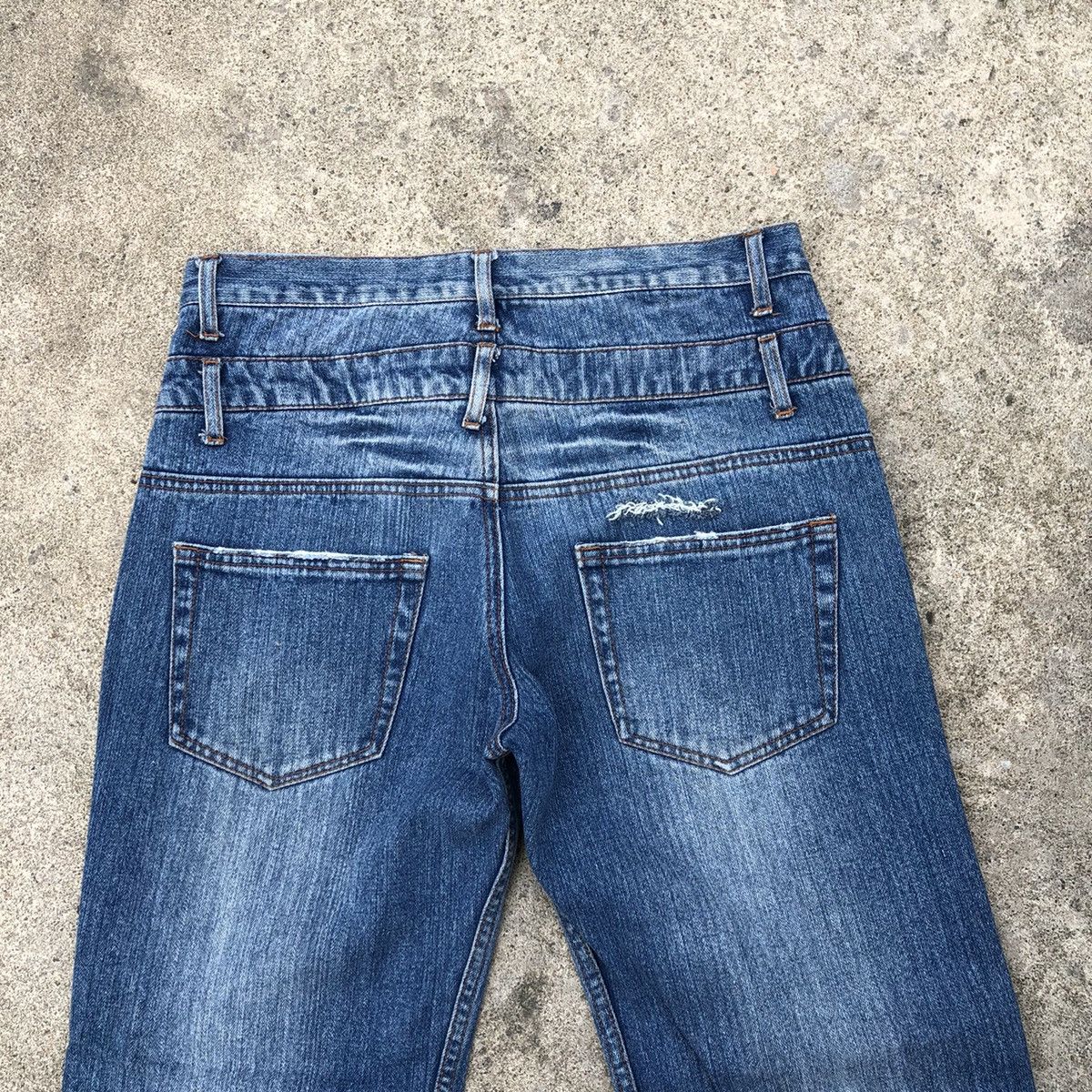 Japanese Brand 🔥Rare🔥🇯🇵Nylaus Jeans Double Waist Rips Distress Denim Jeans Size US 30 / EU 46 - 5 Thumbnail