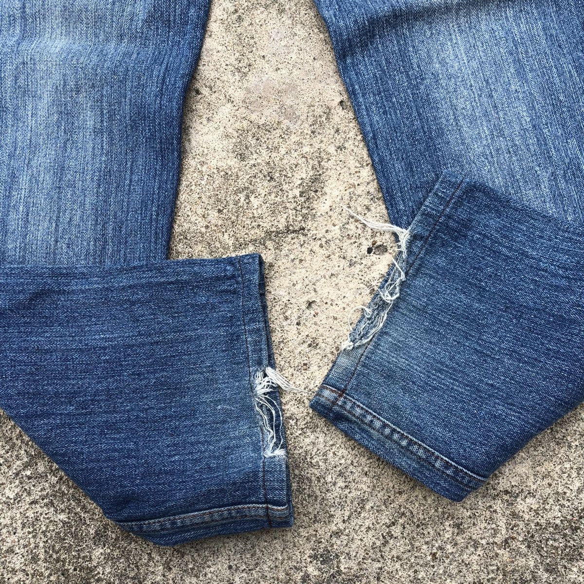 Japanese Brand 🔥Rare🔥🇯🇵Nylaus Jeans Double Waist Rips Distress Denim Jeans Size US 30 / EU 46 - 7 Thumbnail