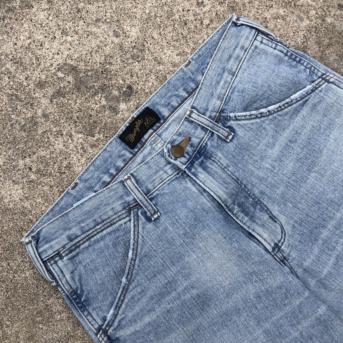 Japanese Brand × Wrangler 🔥Rare🔥Wrangler X Azul By Moussy Cropped Rips Distress Jeans Size US 30 / EU 46 - 8 Thumbnail