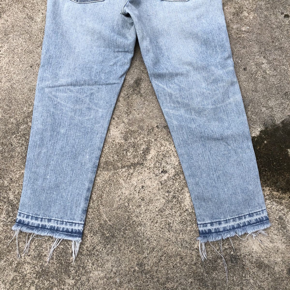 Japanese Brand × Wrangler 🔥Rare🔥Wrangler X Azul By Moussy Cropped Rips Distress Jeans Size US 30 / EU 46 - 6 Thumbnail