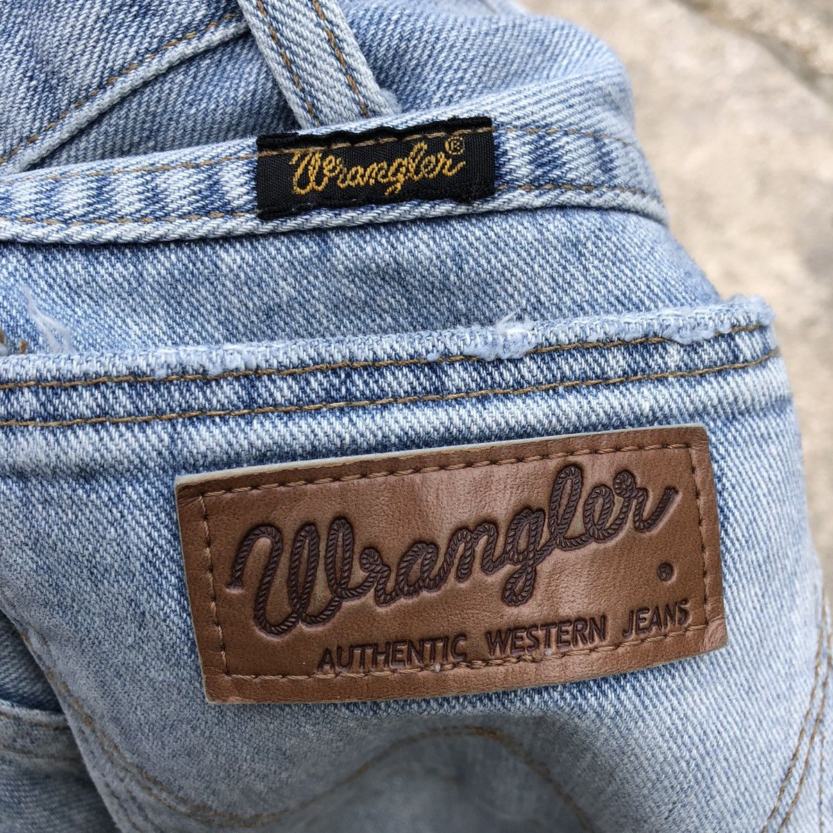 Japanese Brand × Wrangler 🔥Rare🔥Wrangler X Azul By Moussy Cropped Rips Distress Jeans Size US 30 / EU 46 - 10 Thumbnail
