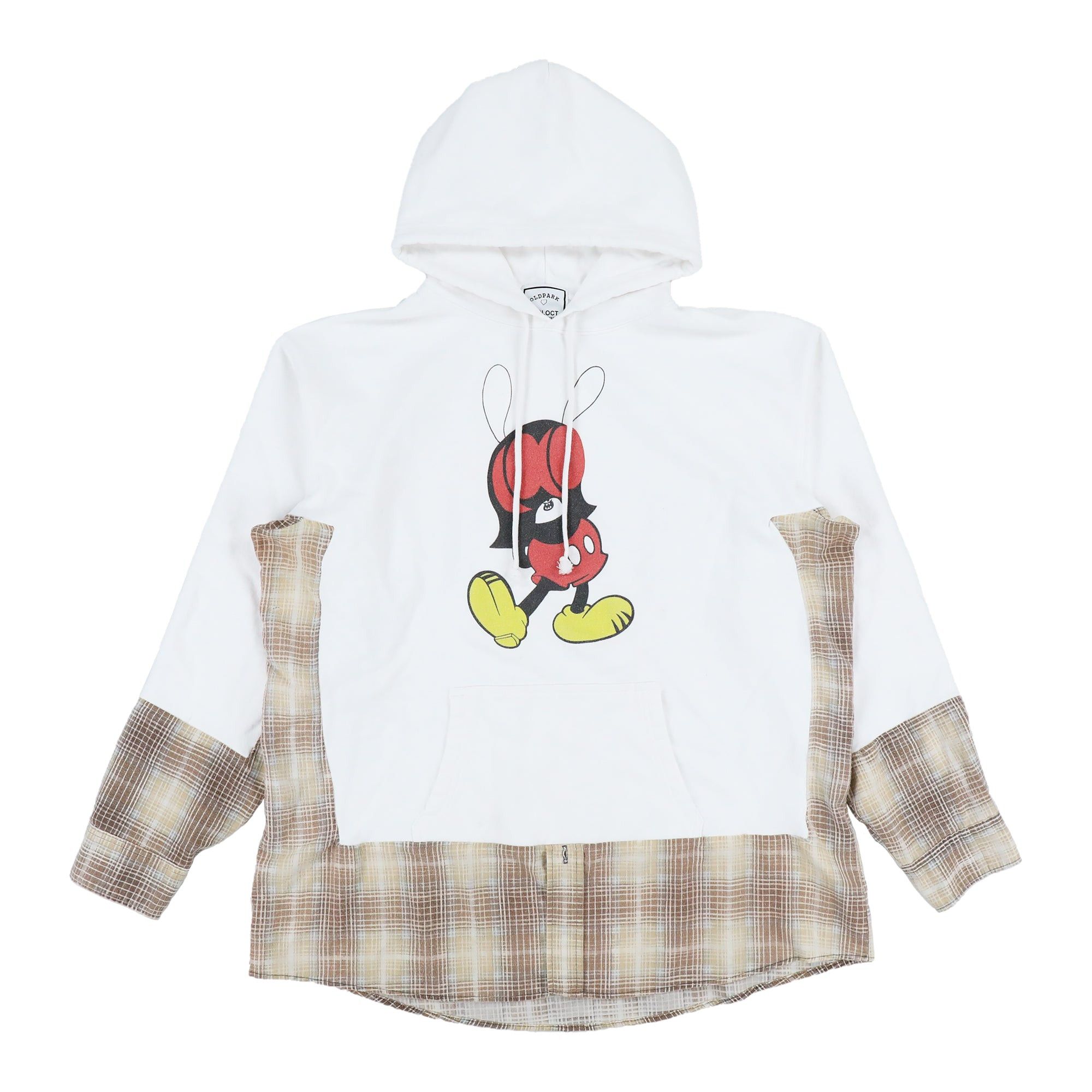 image of Old Park x Skoloct Shirts Docking Hoodie / White, Men's (Size Large)