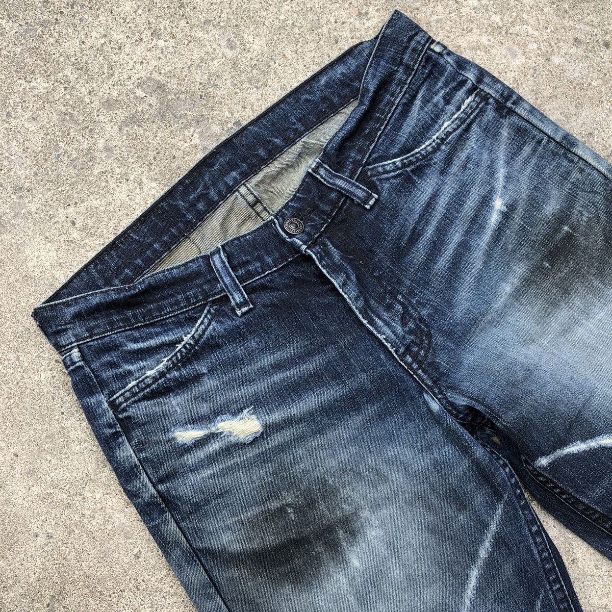 Levi's × Levi's Vintage Clothing 🔥Rare🔥Levis Lot 519 Stoned Wash Rips Distress Denim Jeans Size US 30 / EU 46 - 12 Thumbnail