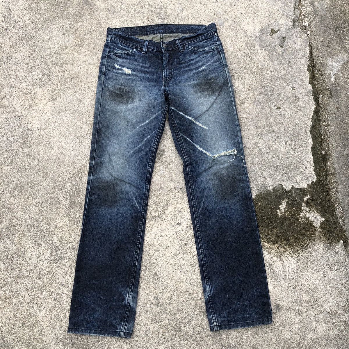Levi's × Levi's Vintage Clothing 🔥Rare🔥Levis Lot 519 Stoned Wash Rips Distress Denim Jeans Size US 30 / EU 46 - 1 Thumbnail