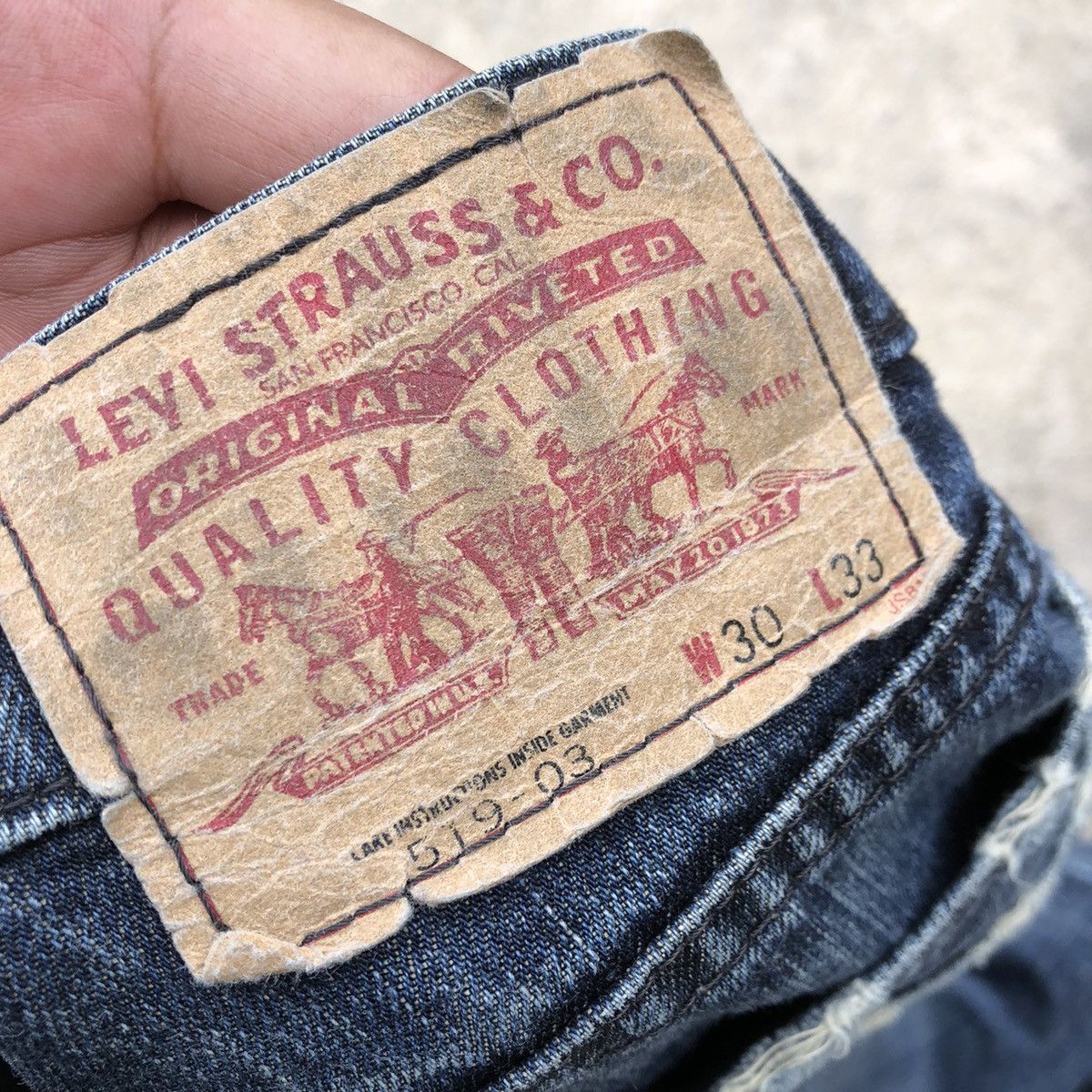 Levi's × Levi's Vintage Clothing 🔥Rare🔥Levis Lot 519 Stoned Wash Rips Distress Denim Jeans Size US 30 / EU 46 - 17 Thumbnail