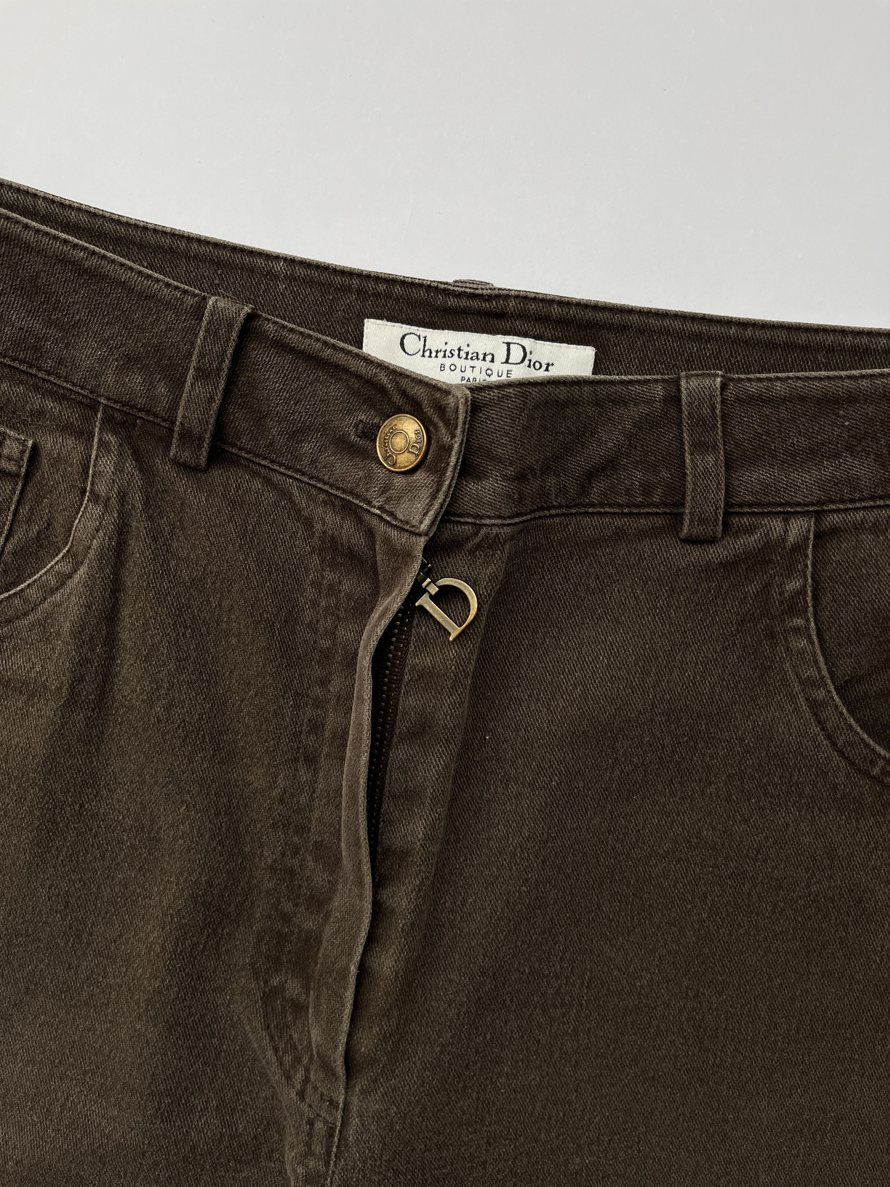 Dior ⚡️QUICK SALE⚡️2001 Dior John Galliano Brown Cropped Jeans Size 28" / US 6 / IT 42 - 3 Thumbnail