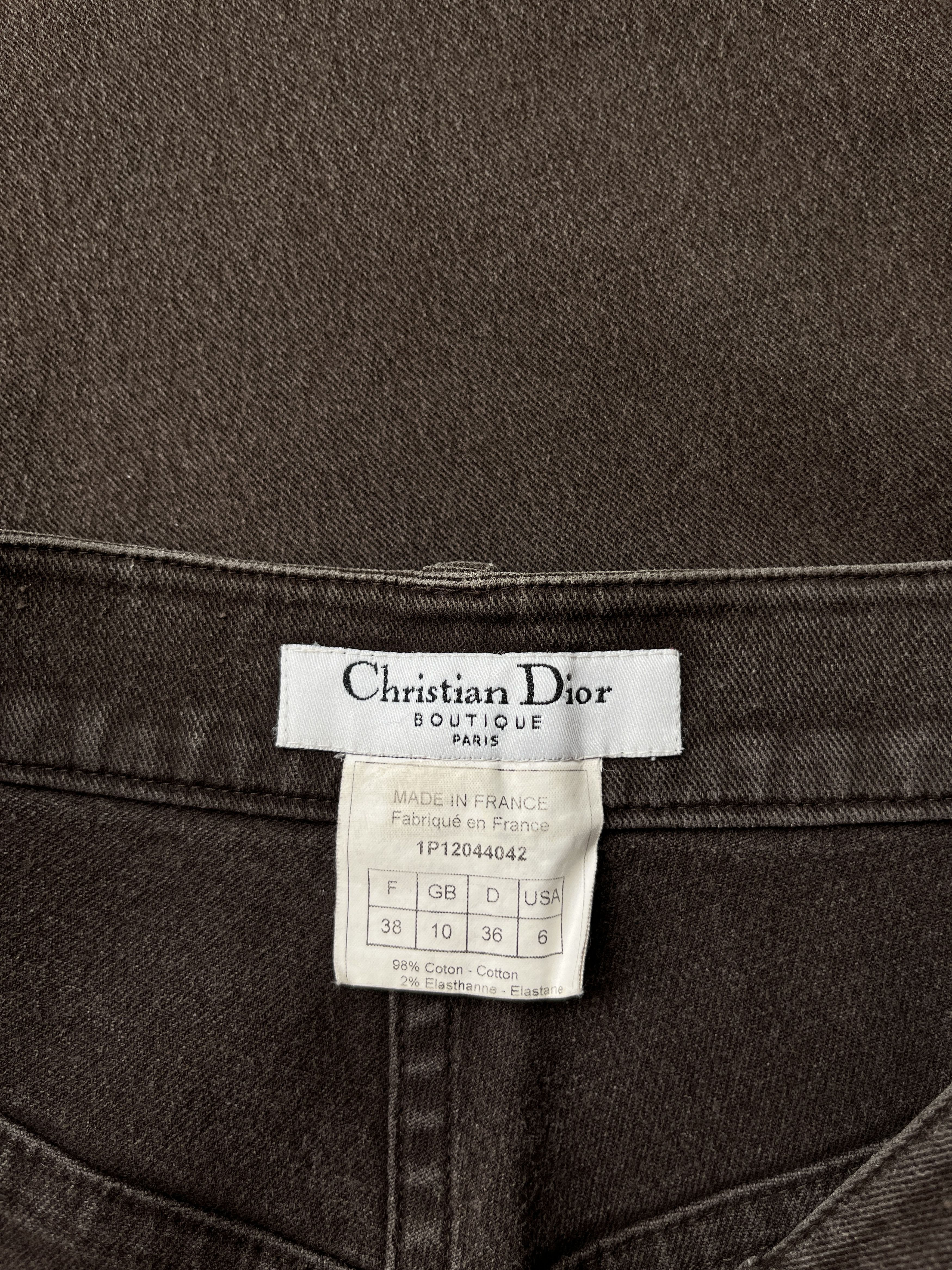 Dior ⚡️QUICK SALE⚡️2001 Dior John Galliano Brown Cropped Jeans Size 28" / US 6 / IT 42 - 4 Thumbnail