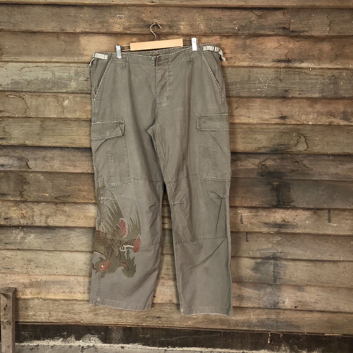 DL Danang embroidery phoenix utility Cargo Pants #7120