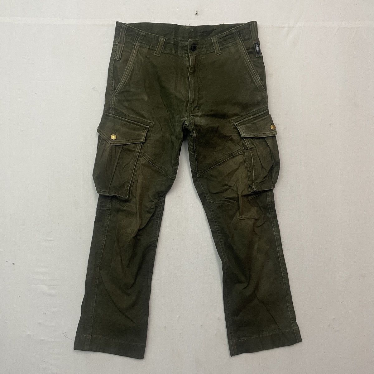 Japanese Brand Vtg GRIDE Faded Utility Tactical Multipocket Cargo Pants Size US 31 - 1 Thumbnail