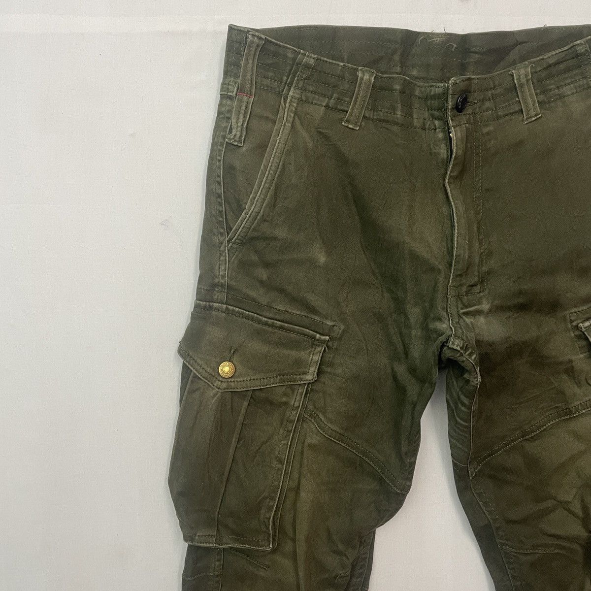Japanese Brand Vtg GRIDE Faded Utility Tactical Multipocket Cargo Pants Size US 31 - 3 Thumbnail