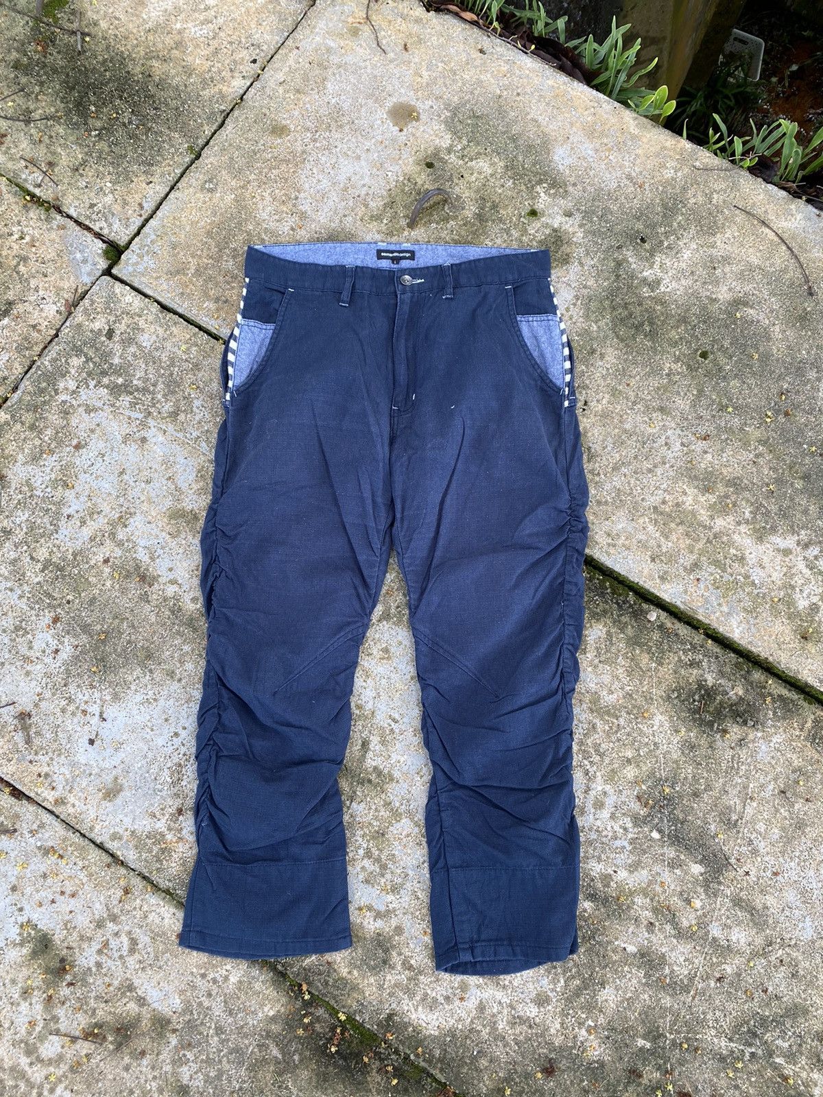 image of Free Style Steals Semantic Design Cropped Pants in Blue, Men's (Size 31)