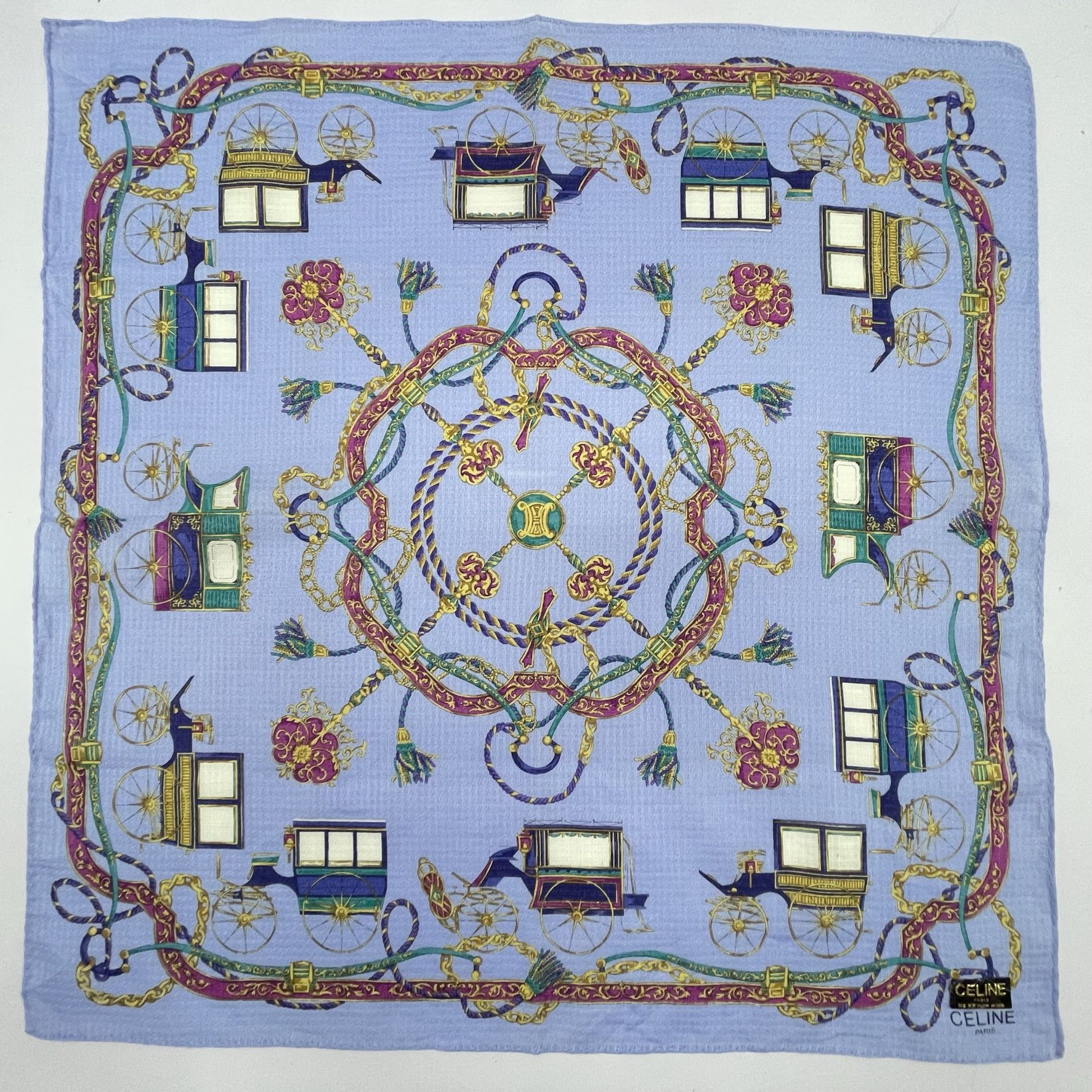 Celine × Vintage Vintage Celine Headscarf Neckerchief Handkerchief-4106 Size ONE SIZE - 4 Thumbnail