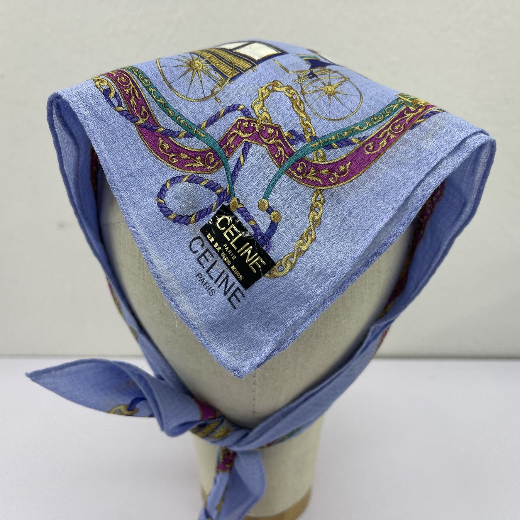 Celine × Vintage Vintage Celine Headscarf Neckerchief Handkerchief-4106 Size ONE SIZE - 3 Thumbnail