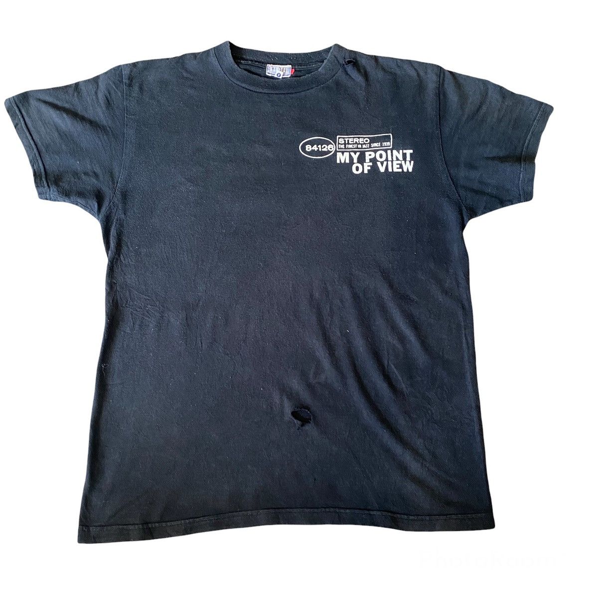 image of Vintage Kapital Tees Distressed in Black, Men's (Size Medium)