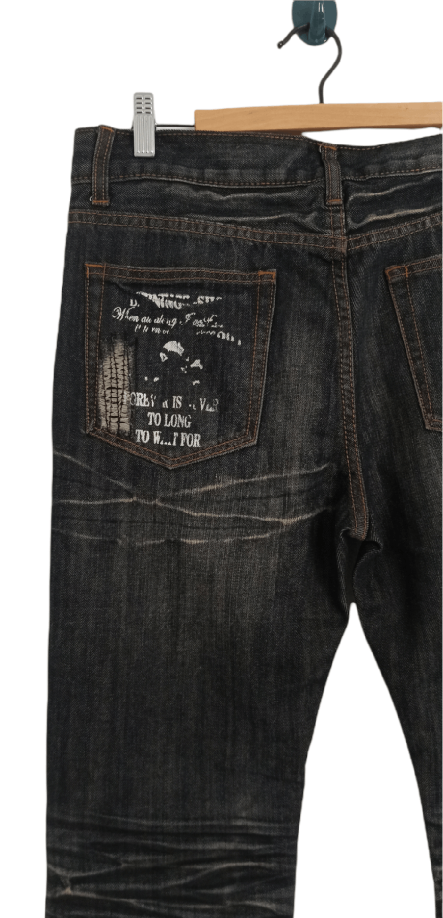 Japanese Brand Japanese Brand Berning Sho Skull Punk Denim Jeans Size US 33 - 14 Thumbnail
