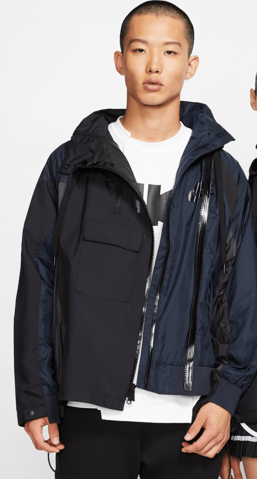 WMNS) Nike x sacai Double-Zip Jacket 'Black Dark Obsidian