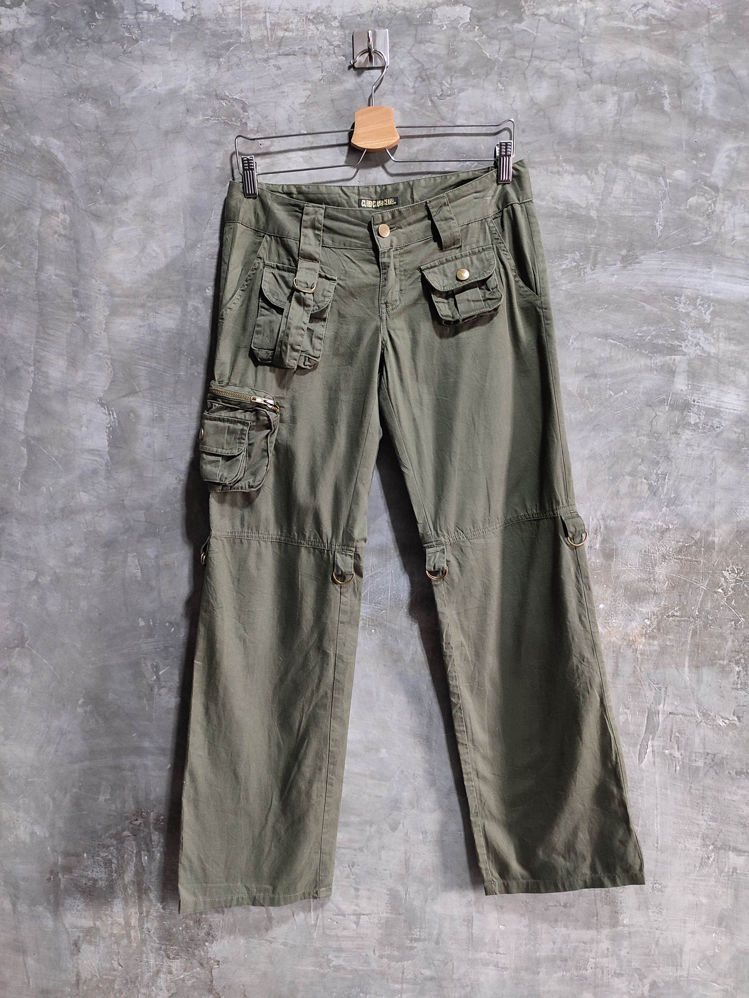 Japanese Brand 🔥Clubclubclub Japan Olive Cargo Multipocket Low rise Pants Size 28" / US 6 / IT 42 - 2 Thumbnail