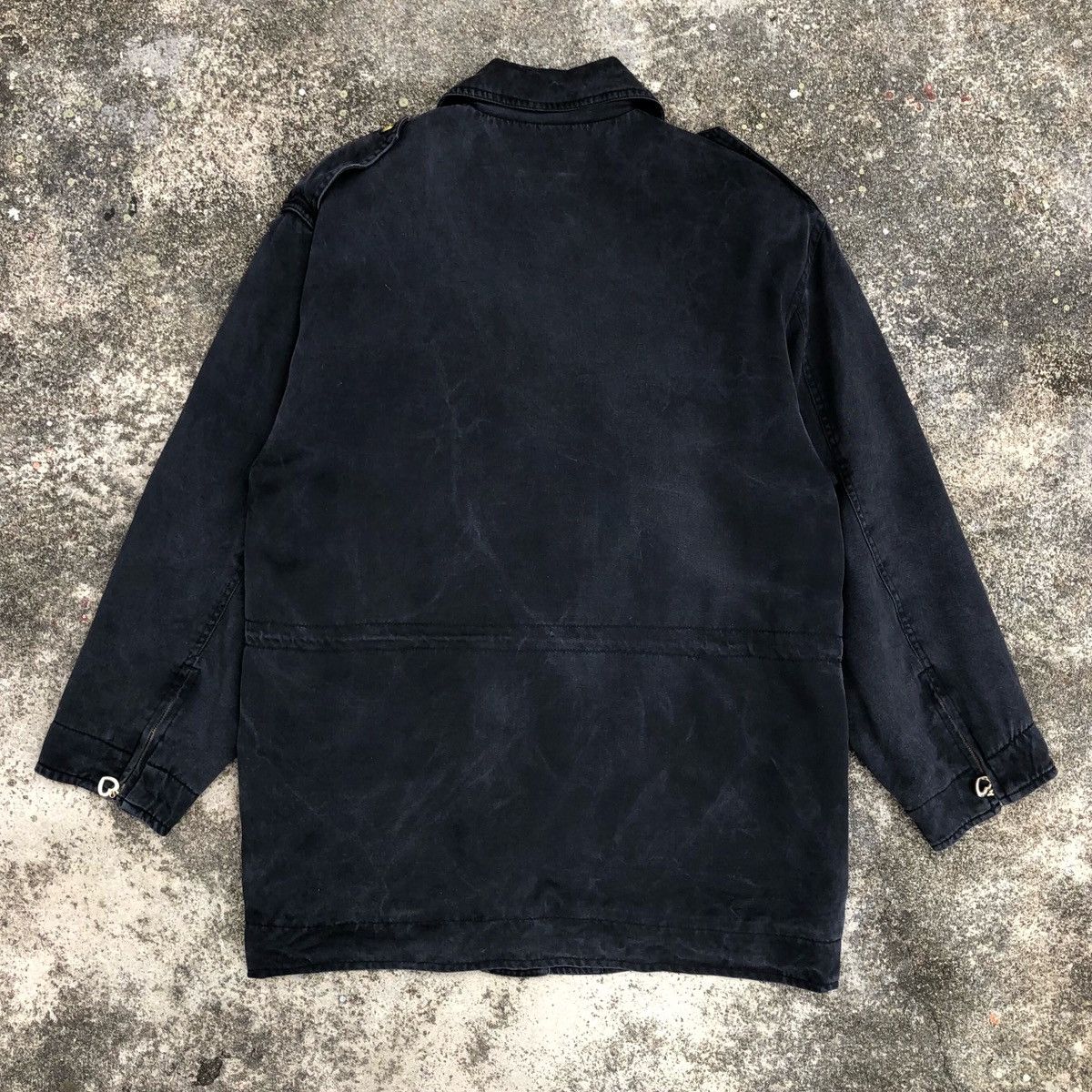 Moschino Vintage Moschino Jeans Black Washed Oblique Zipper Jacket Size L / US 10 / IT 46 - 9 Thumbnail