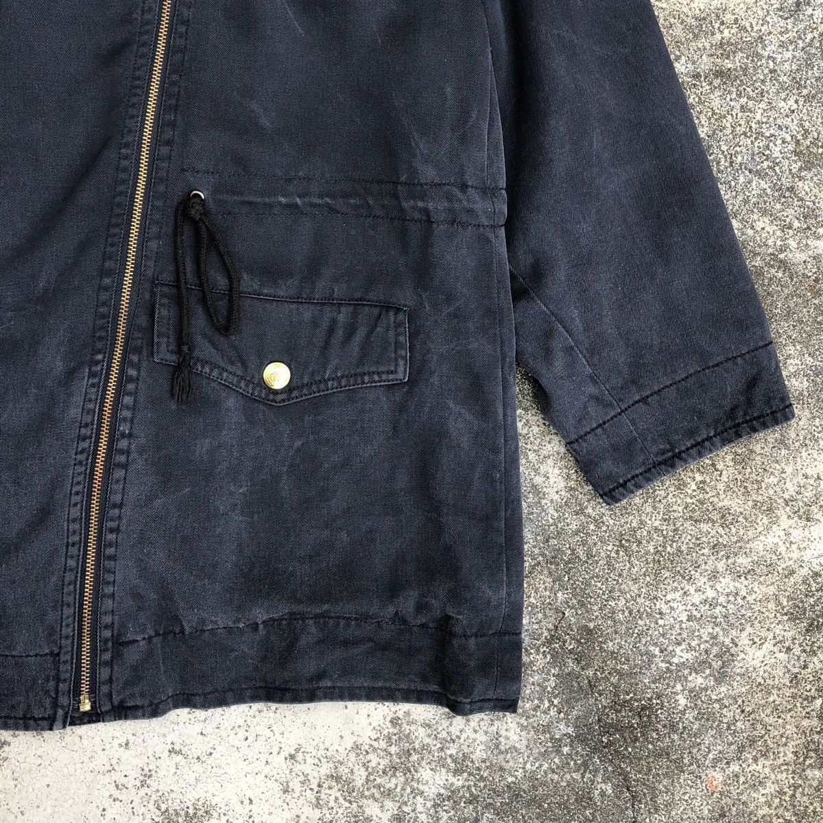 Moschino Vintage Moschino Jeans Black Washed Oblique Zipper Jacket Size L / US 10 / IT 46 - 4 Thumbnail