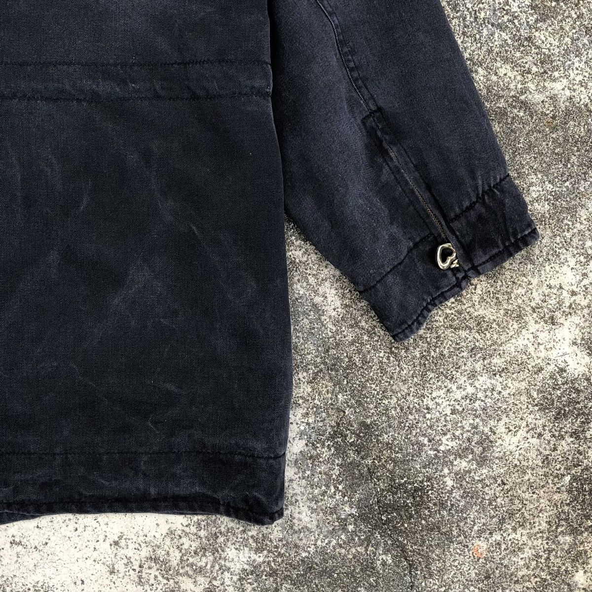 Moschino Vintage Moschino Jeans Black Washed Oblique Zipper Jacket Size L / US 10 / IT 46 - 10 Thumbnail