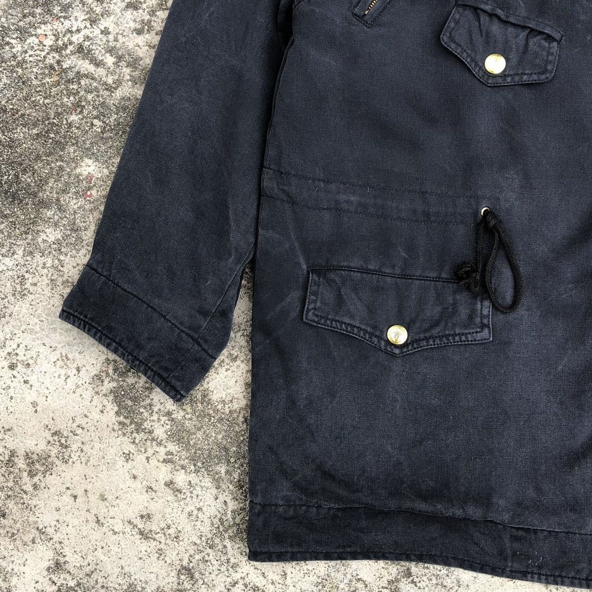 Moschino Vintage Moschino Jeans Black Washed Oblique Zipper Jacket Size L / US 10 / IT 46 - 3 Thumbnail