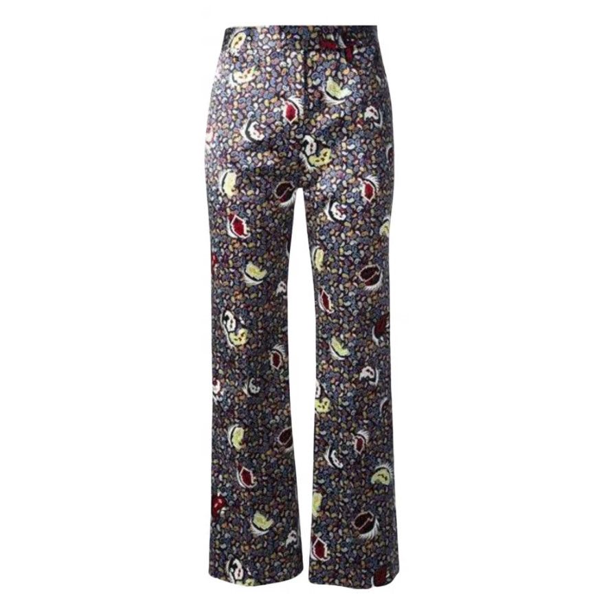 Balenciaga BALENCIAGA black pants paisley print trousers 36 FR / 4 US Size 26" / US 2 / IT 38 - 2 Thumbnail