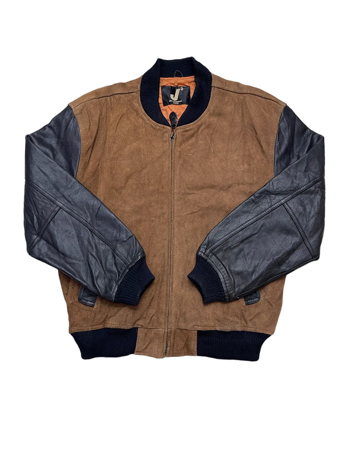 Vintage Vintage Mr.Junko Suede leather Big Logo Varsity Jacket Size US M / EU 48-50 / 2 - 3 Thumbnail