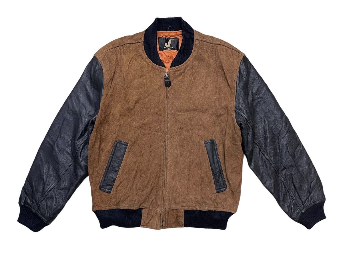 Vintage Vintage Mr.Junko Suede leather Big Logo Varsity Jacket Size US M / EU 48-50 / 2 - 6 Thumbnail