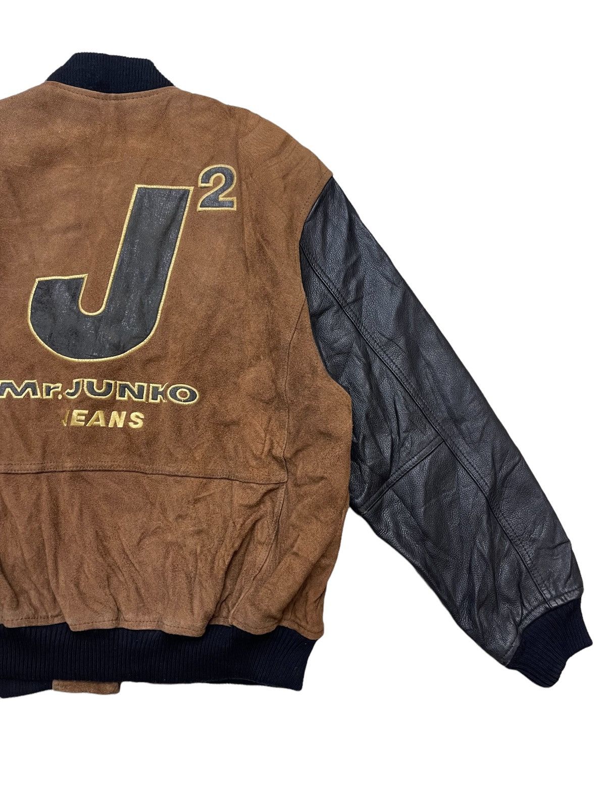 Vintage Vintage Mr.Junko Suede leather Big Logo Varsity Jacket Size US M / EU 48-50 / 2 - 9 Thumbnail