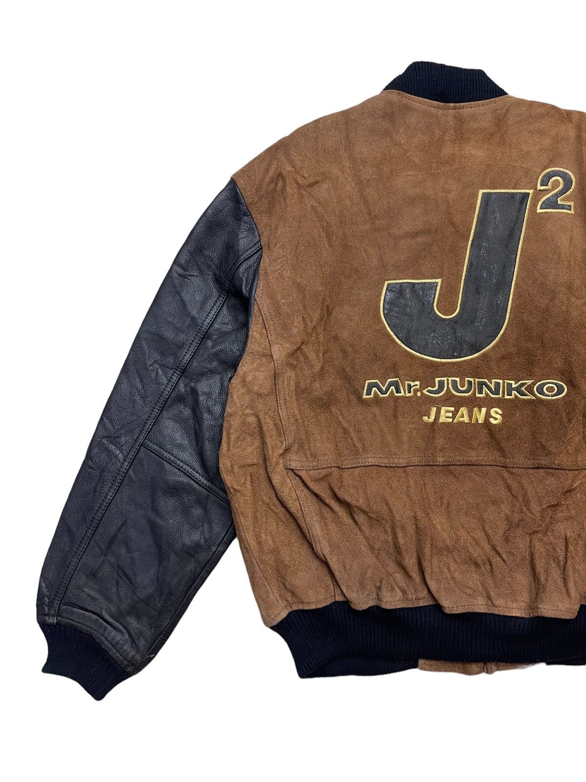 Vintage Vintage Mr.Junko Suede leather Big Logo Varsity Jacket Size US M / EU 48-50 / 2 - 10 Thumbnail