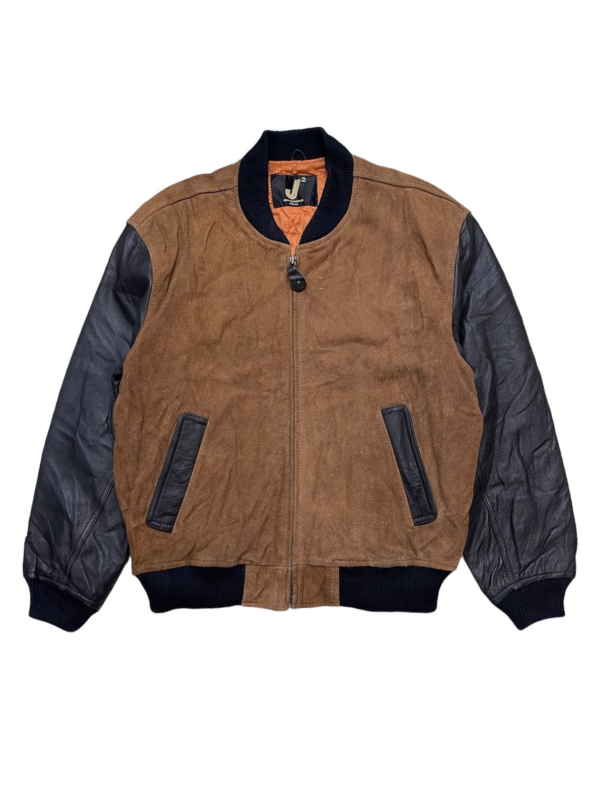 Vintage Vintage Mr.Junko Suede leather Big Logo Varsity Jacket Size US M / EU 48-50 / 2 - 2 Thumbnail