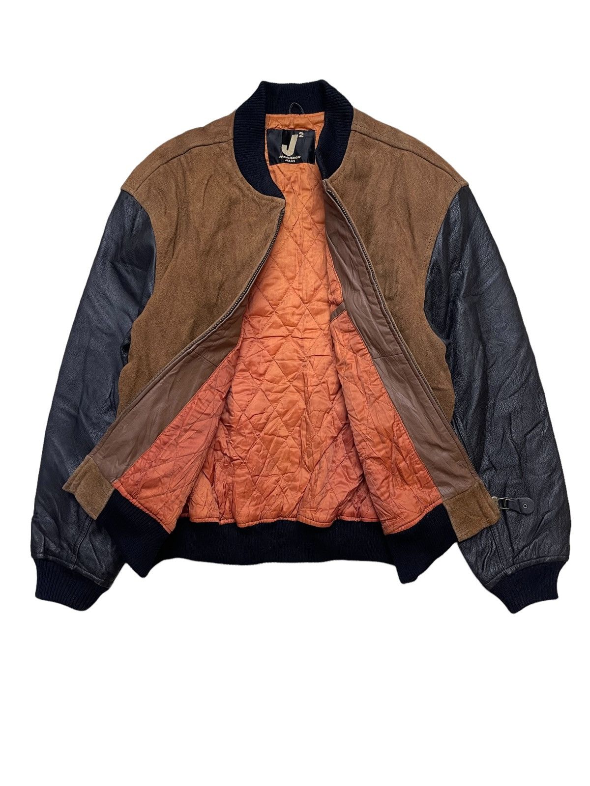 Vintage Vintage Mr.Junko Suede leather Big Logo Varsity Jacket Size US M / EU 48-50 / 2 - 4 Thumbnail