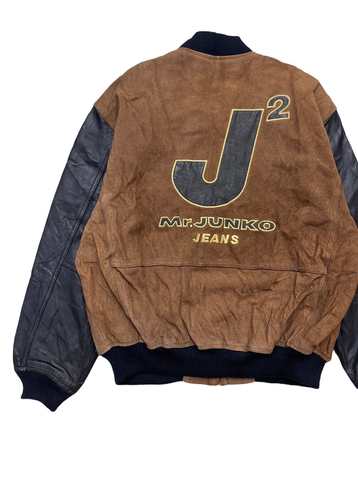Vintage Vintage Mr.Junko Suede leather Big Logo Varsity Jacket Size US M / EU 48-50 / 2 - 8 Thumbnail