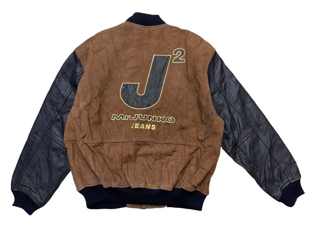 Vintage Vintage Mr.Junko Suede leather Big Logo Varsity Jacket Size US M / EU 48-50 / 2 - 5 Thumbnail