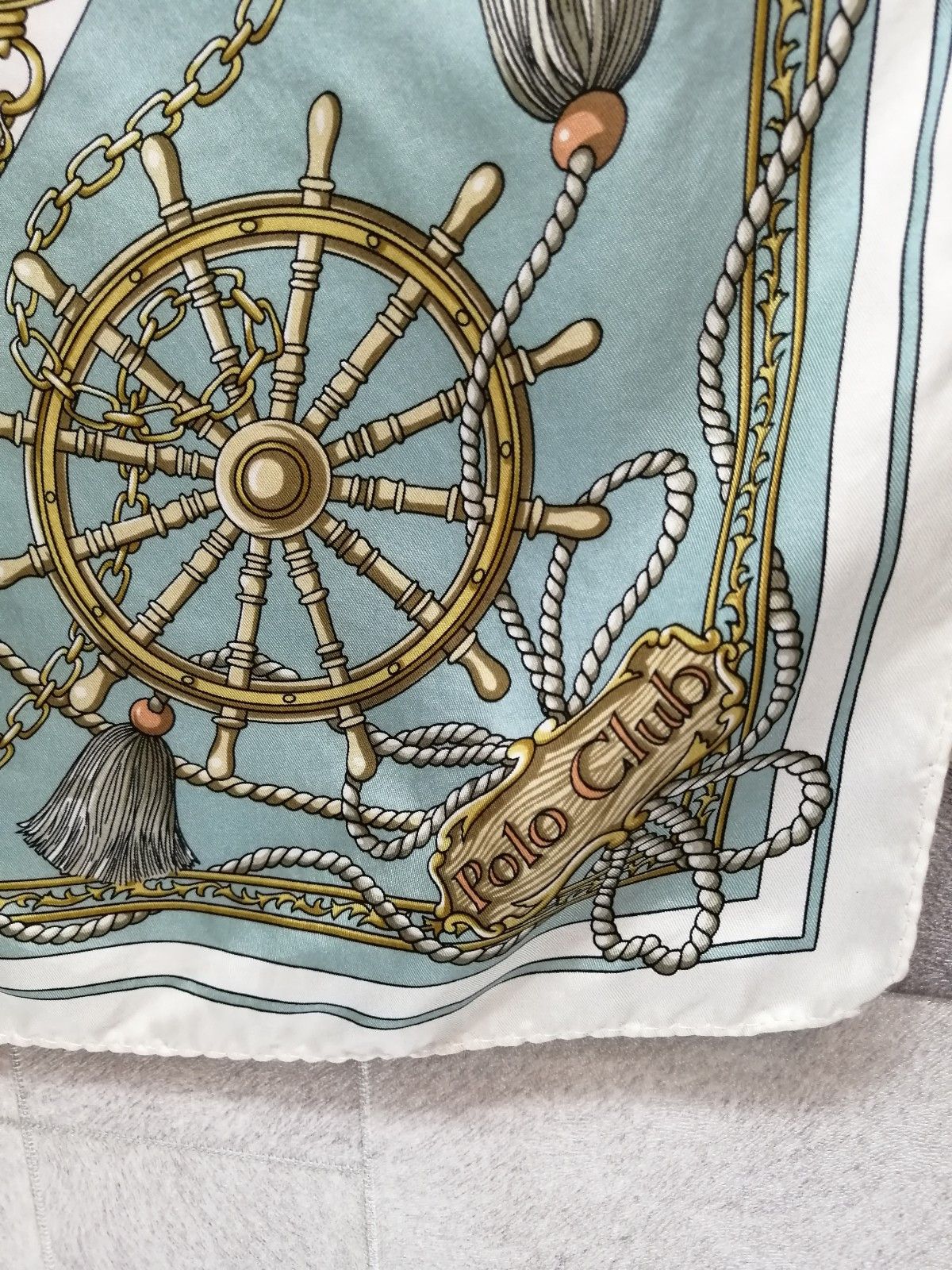 Beverly Hills Polo Club × Other × Vintage Vintage Polo Club Baroque and Flag Design Silk Scarf Size ONE SIZE - 4 Thumbnail