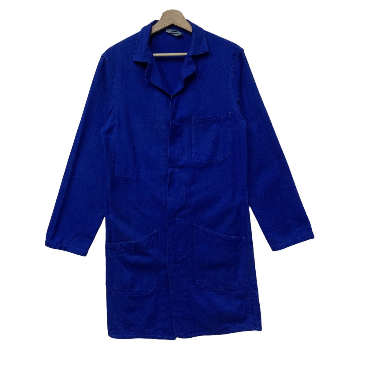 image of Le Laboureur x Vintage French Workwear Long Parka Blue Work Jacket in Indigo, Men's (Size XS)