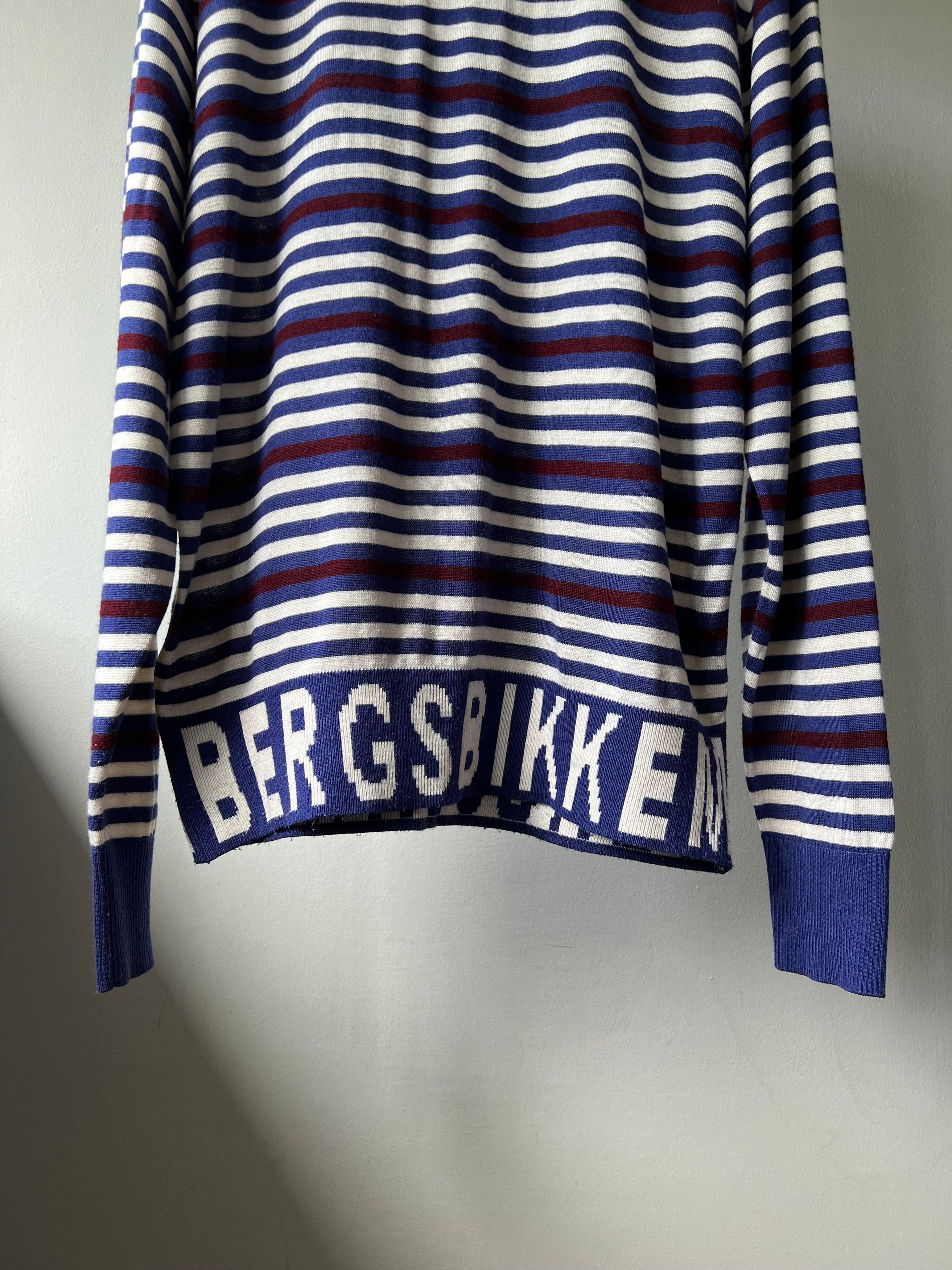 Vintage Vintage Dirk Bikkembergs Striped Archived Crewneck Sweater Size US L / EU 52-54 / 3 - 4 Thumbnail