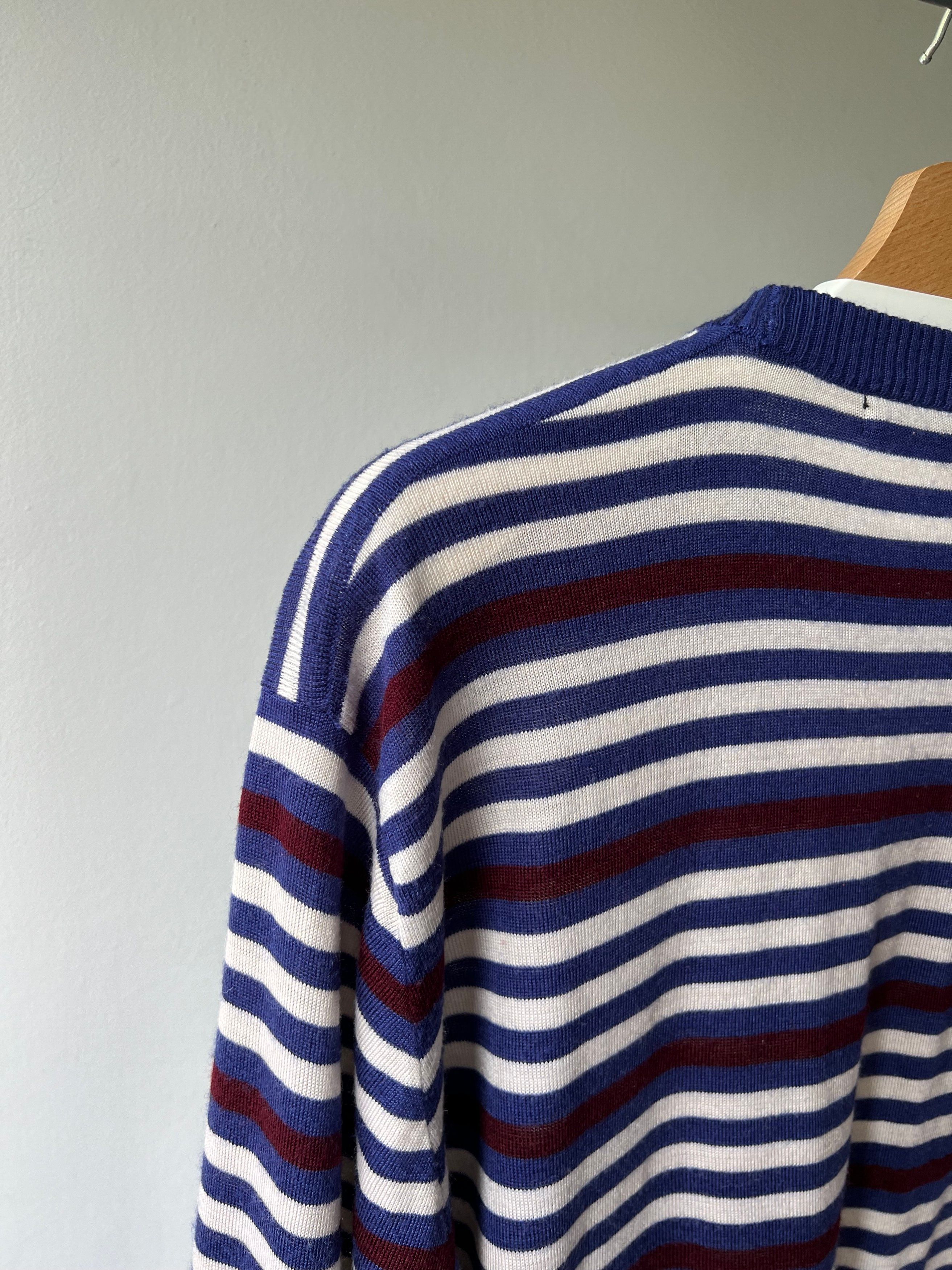 Vintage Vintage Dirk Bikkembergs Striped Archived Crewneck Sweater Size US L / EU 52-54 / 3 - 5 Thumbnail