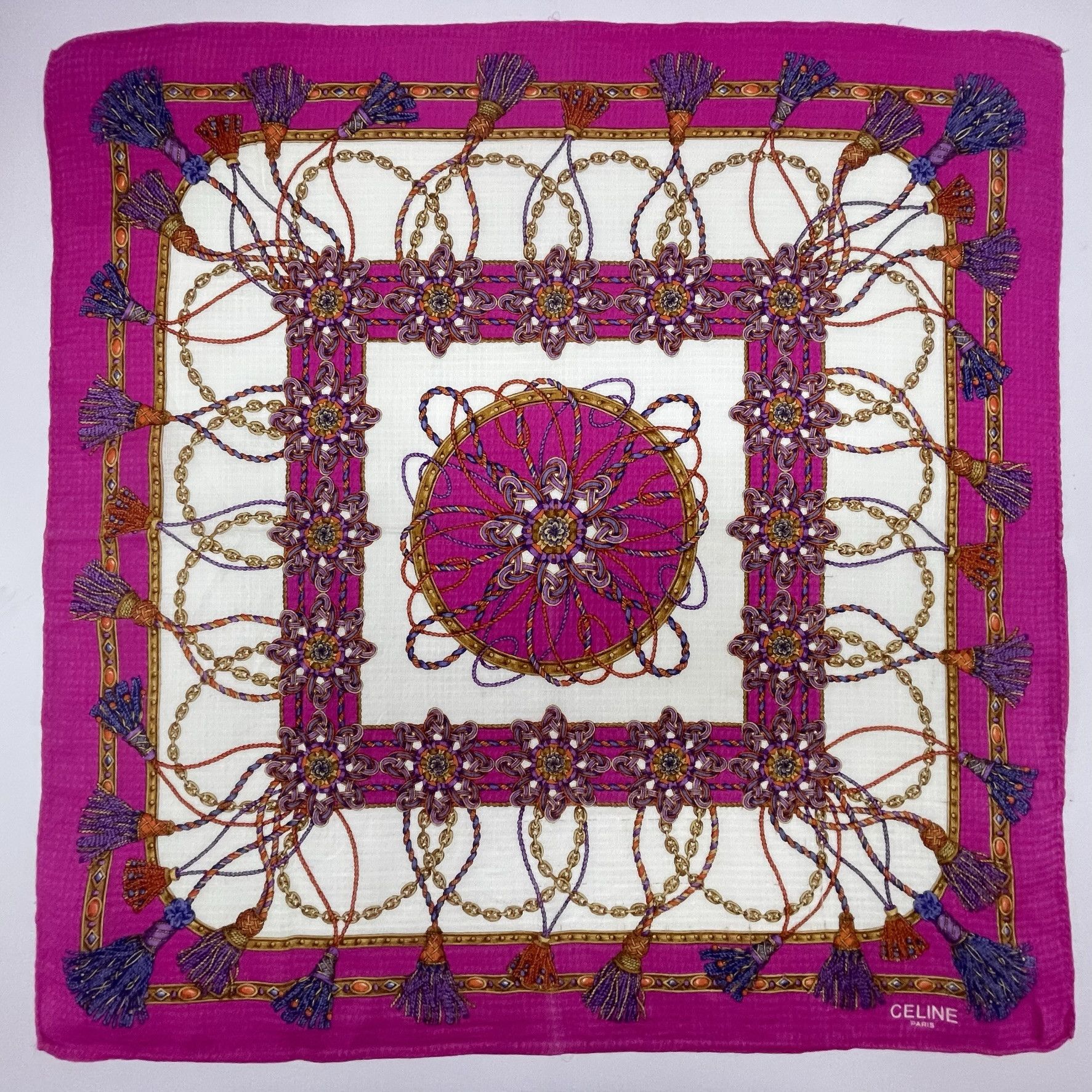 Celine Vintage Celine Headscarf Neckerchief Handkerchief- 4110 Size ONE SIZE - 6 Thumbnail